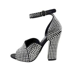 Prada Crystal Runway Sandals Fall 2019 Block Heel Ankle Strap 37
